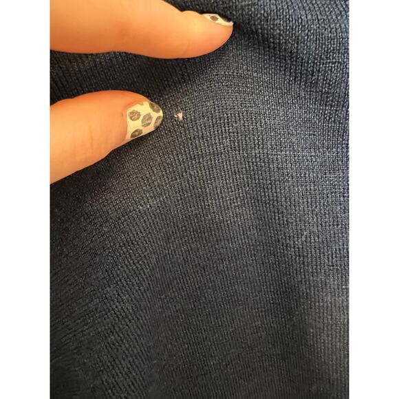 Eileen Fisher Women's M P Open Front Cardigan Sweater Midnight Blue Merino Wool - Picture 6 of 12